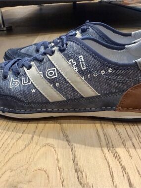 Bugatti Navy and White Men's Casual Lace-Up Sneakers
